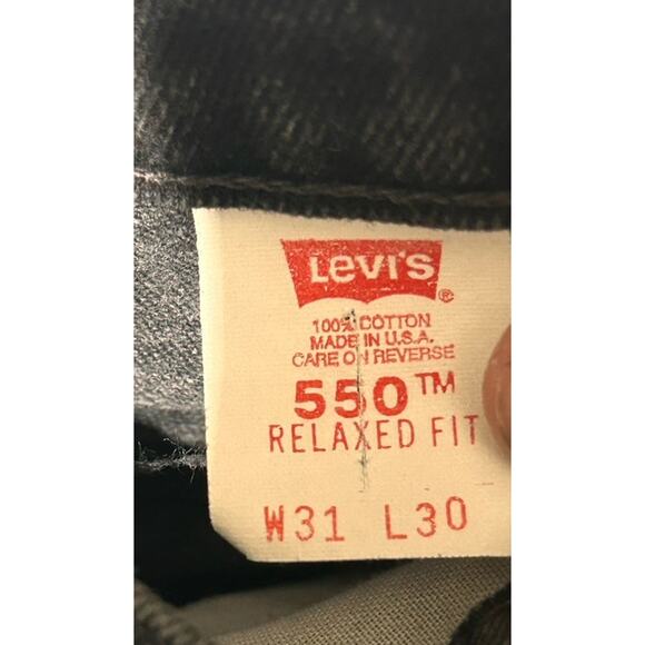 Levi's 550 Jeans Mens 31x30 Black Orange Tab Vintage 90s Made in USA Relaxed Fit - Picture 3 of 8